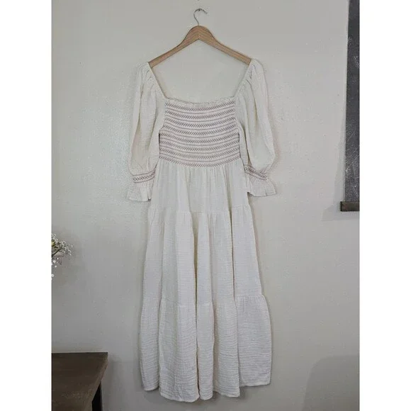 Nothing Fits But Yumi Dress Womens Size Medium Cream Puff Sleeve Mommy & Me - Picture 8 of 15
